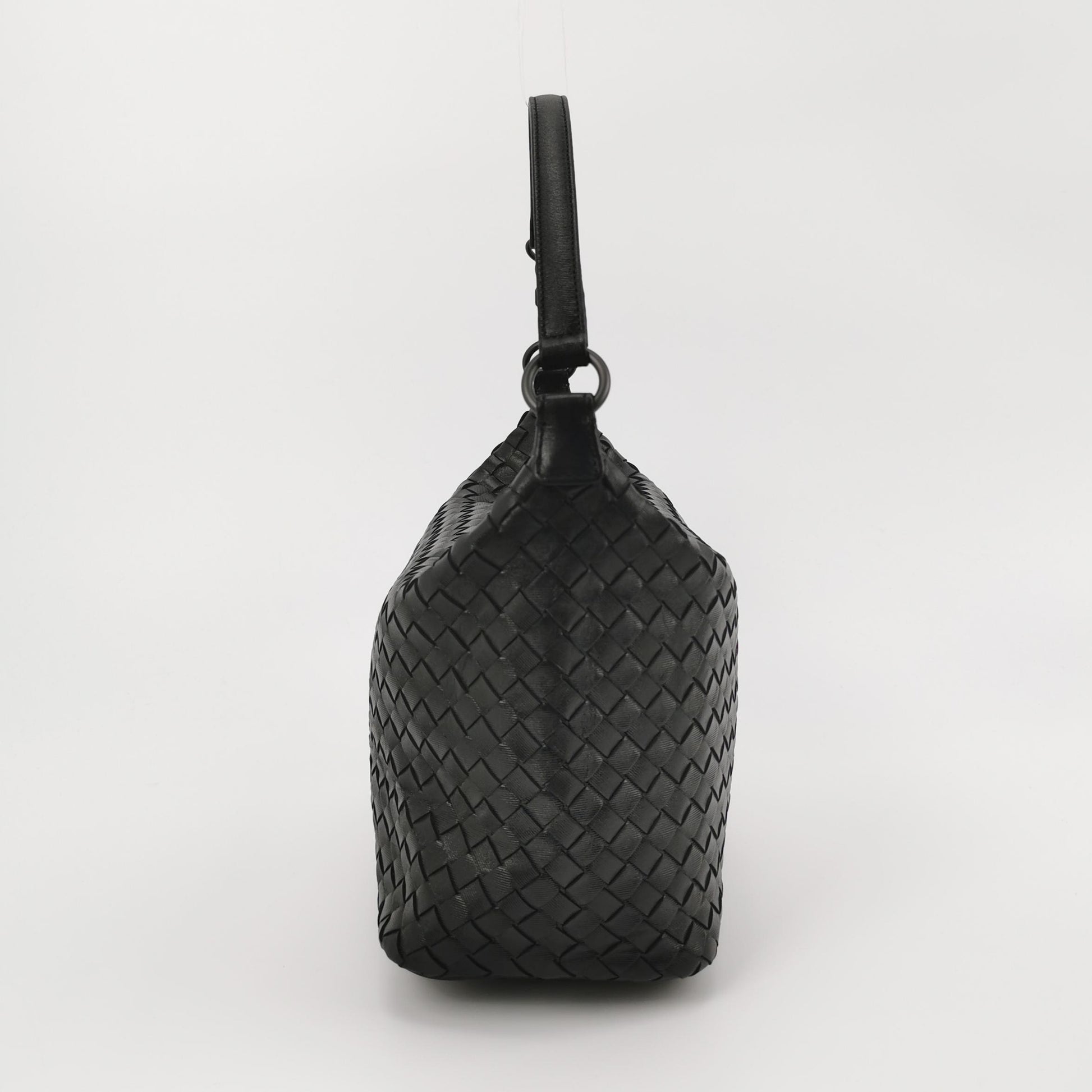 Bottega Veneta Nappa Intrecciato Shoulder Bag Black