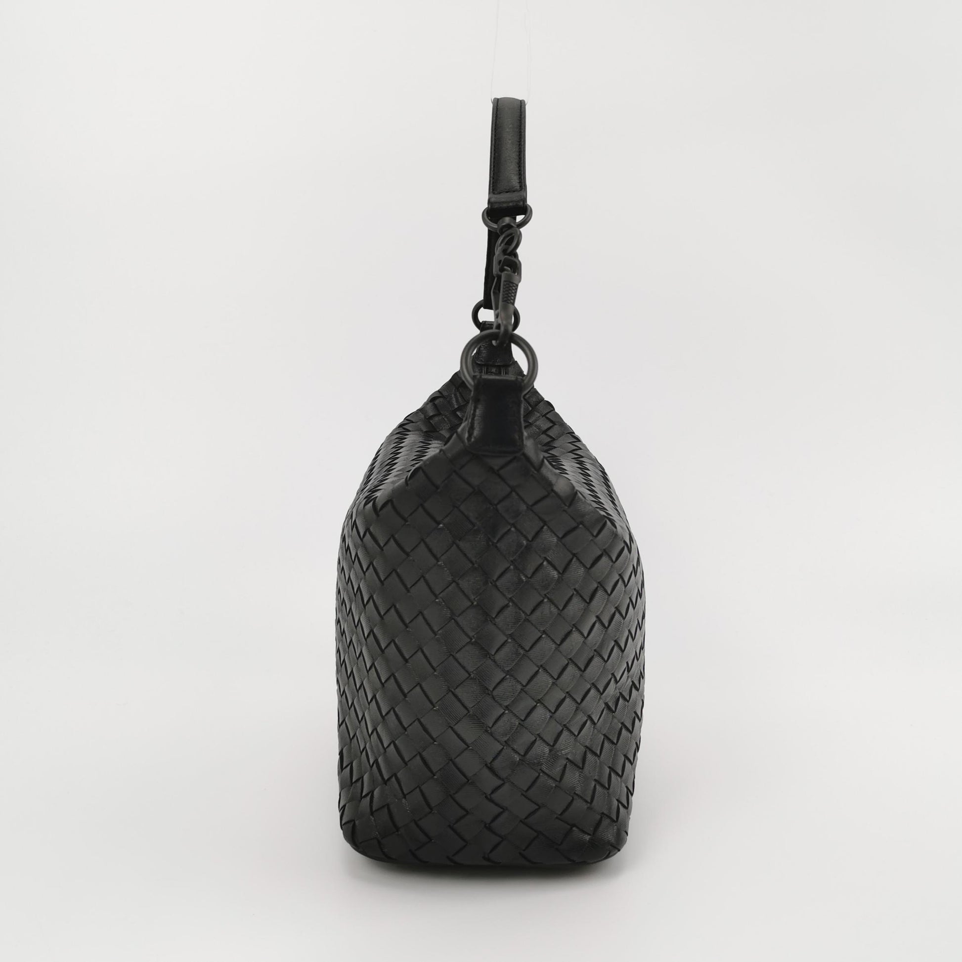 Bottega Veneta Nappa Intrecciato Shoulder Bag Black