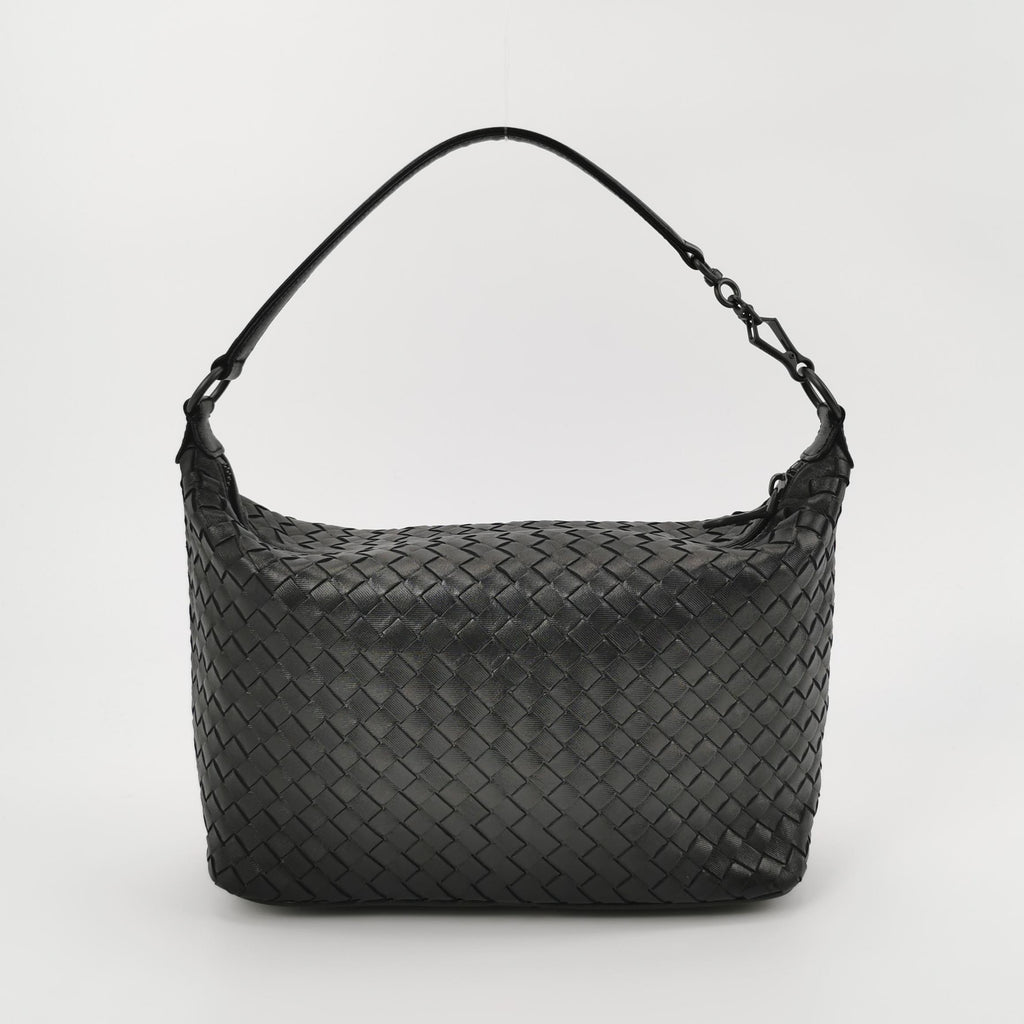 Bottega Veneta Nappa Intrecciato Shoulder Bag Black