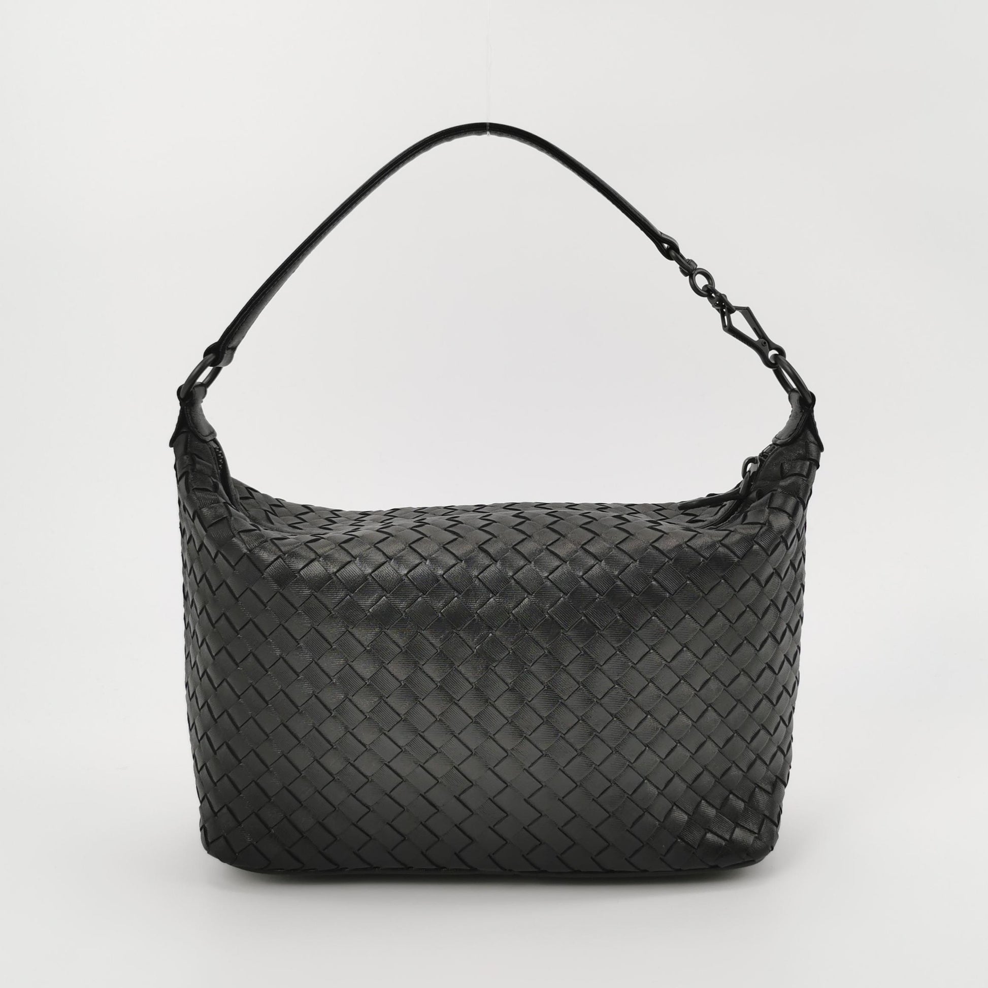Bottega Veneta Nappa Intrecciato Shoulder Bag Black