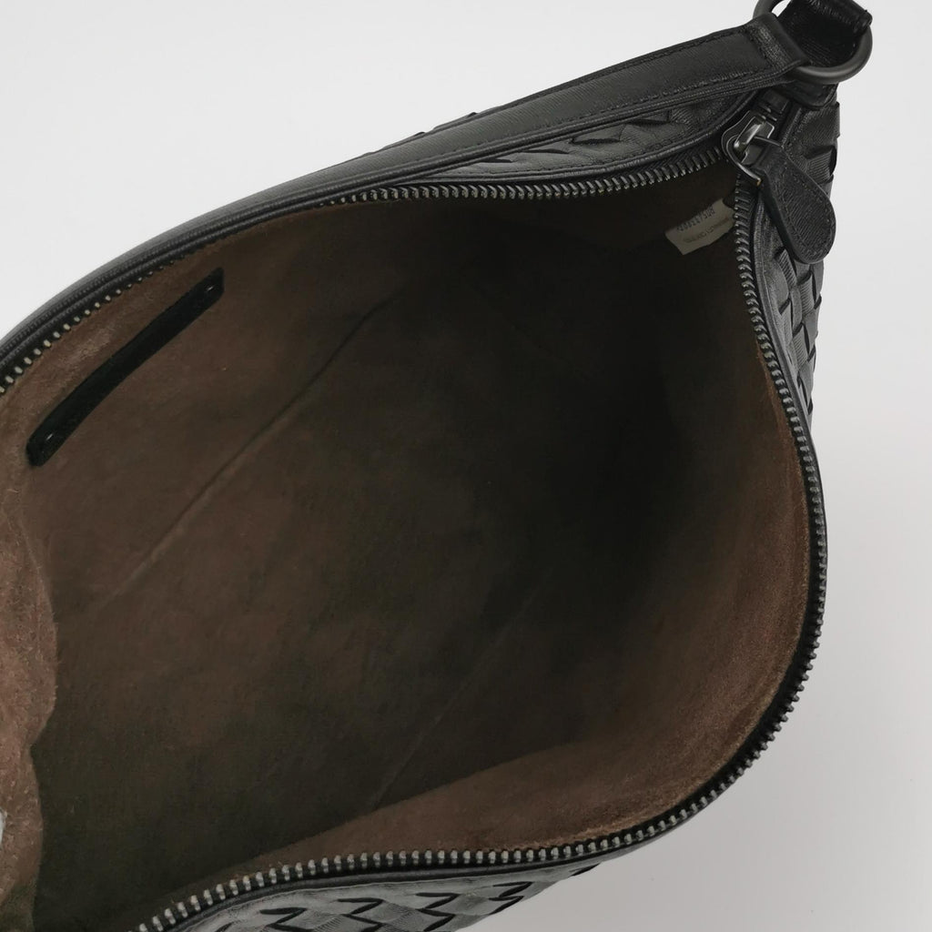 Bottega Veneta Nappa Intrecciato Shoulder Bag Black