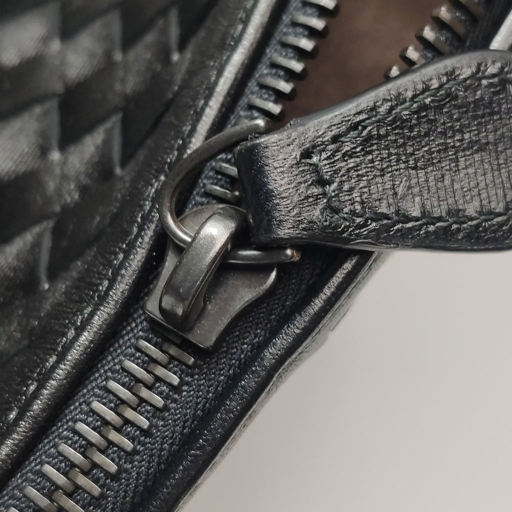 Bottega Veneta Nappa Intrecciato Shoulder Bag Black