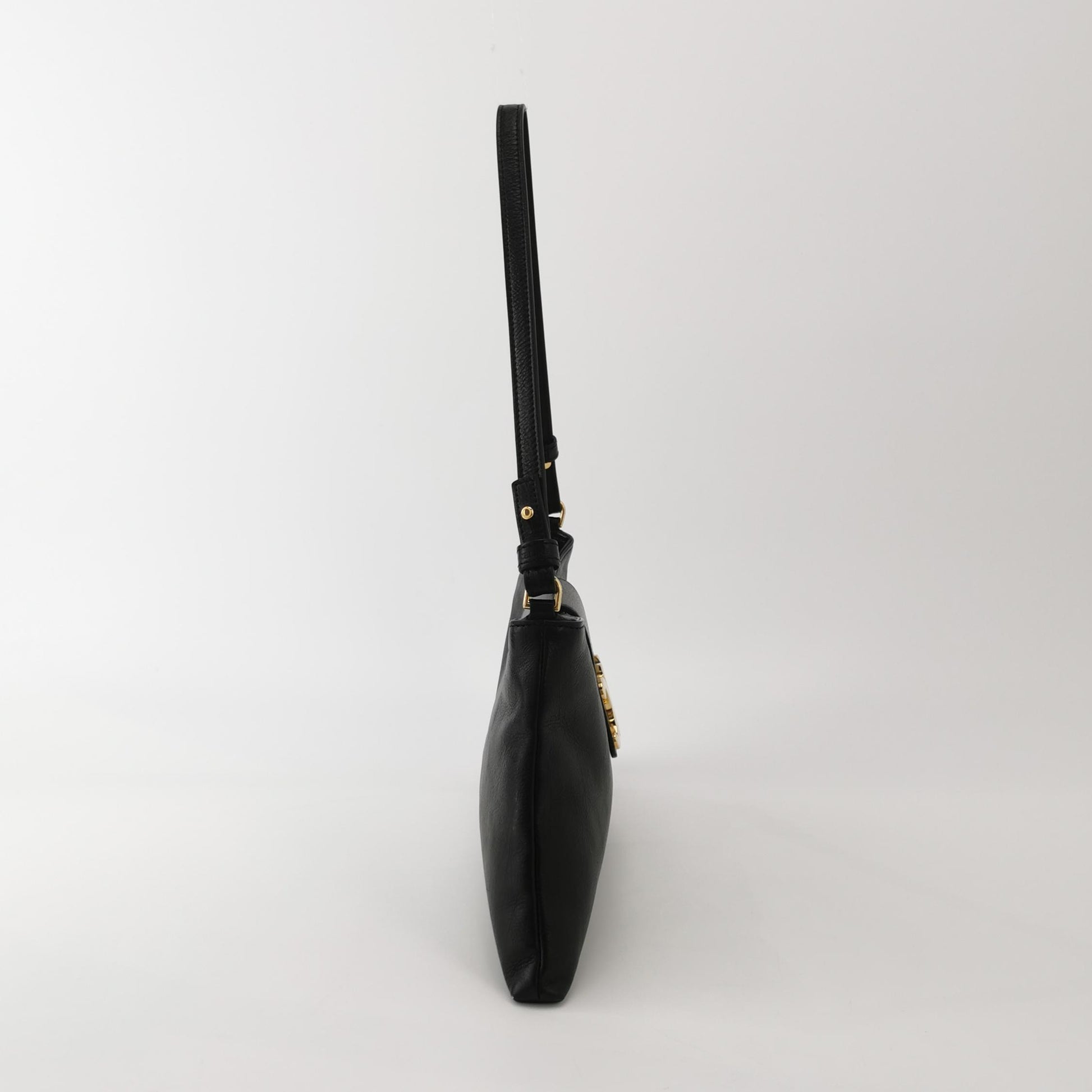 Celine Triomphe Wiltern Clutch Black Calfskin