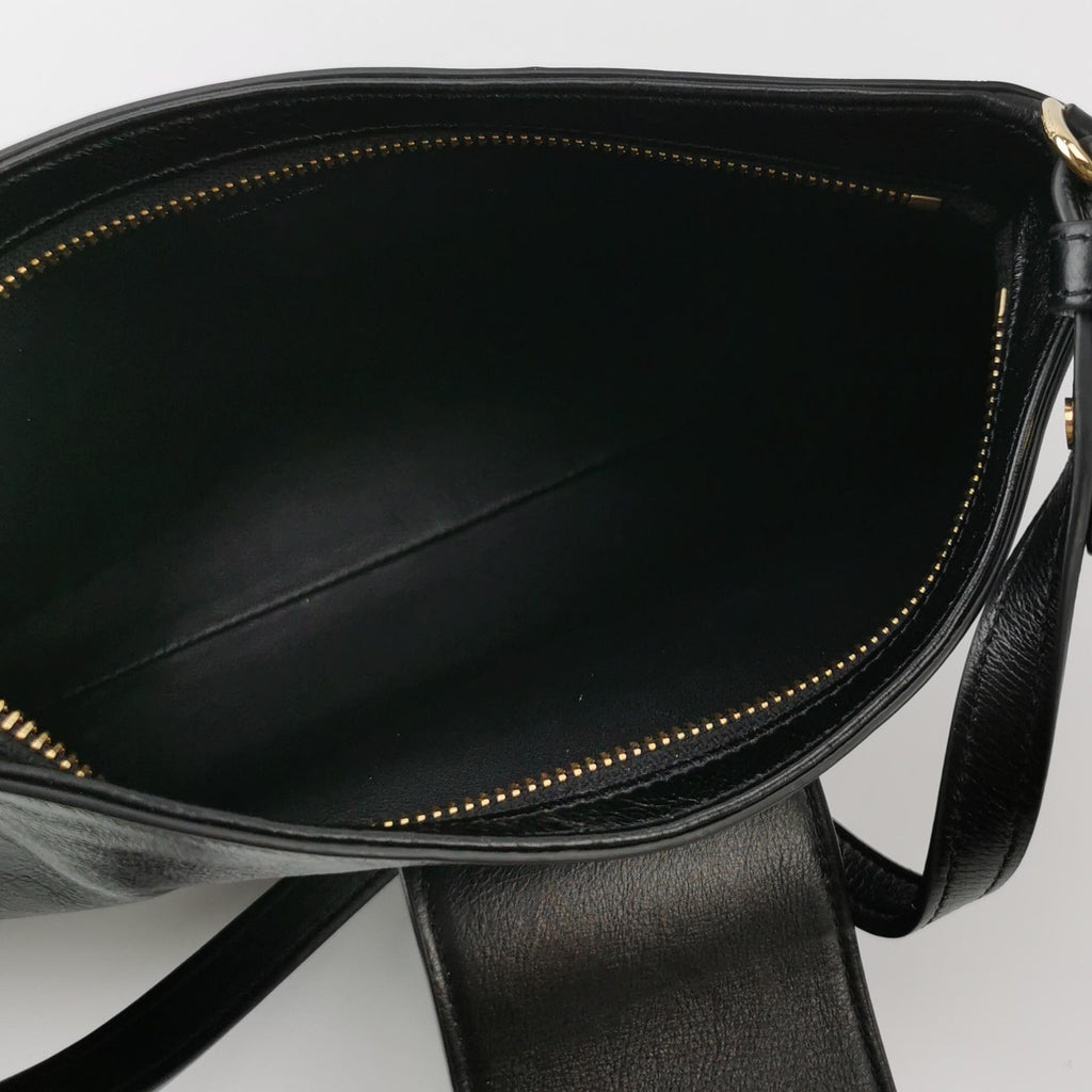 Celine Triomphe Wiltern Clutch Black Calfskin