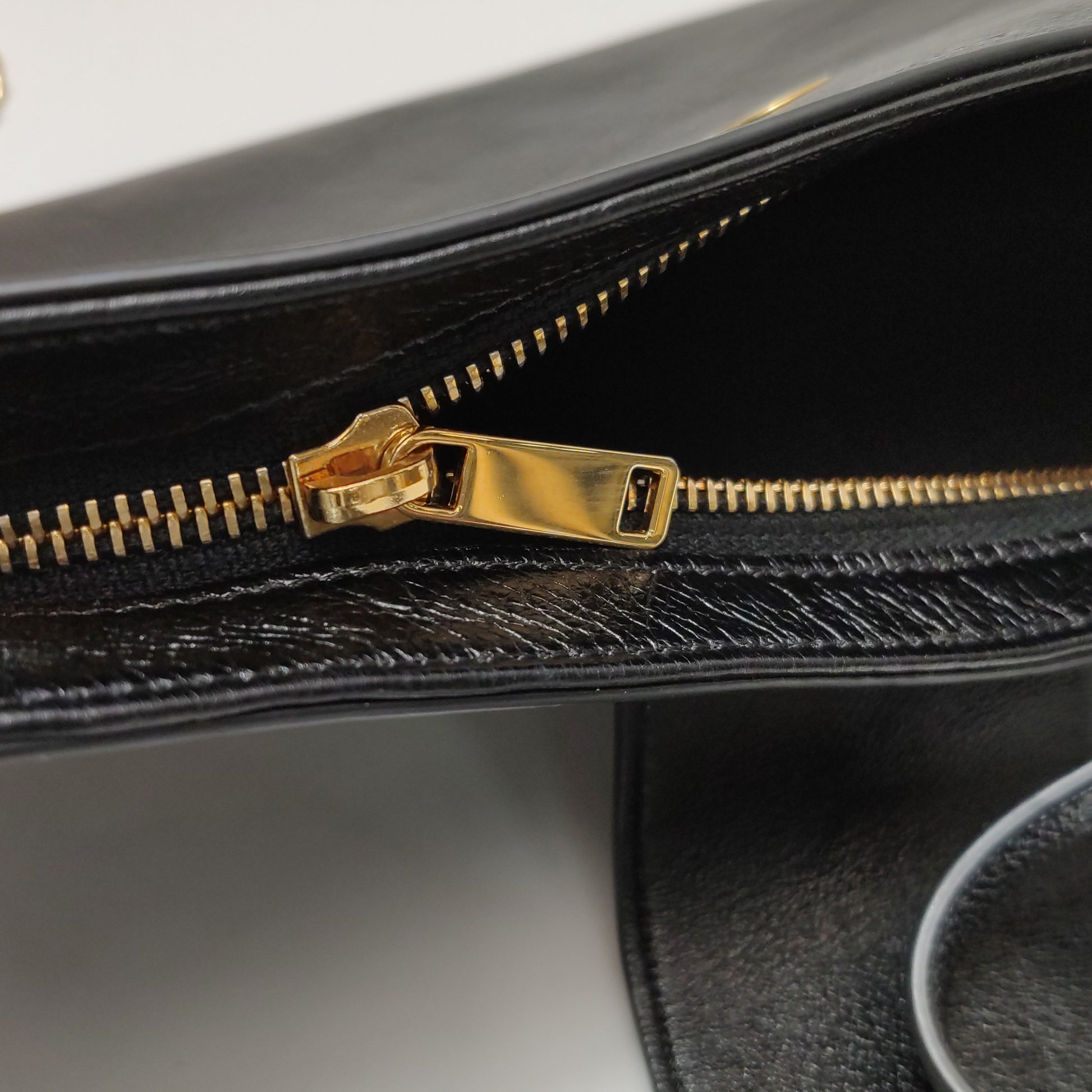 Celine Triomphe Wiltern Clutch Black Calfskin