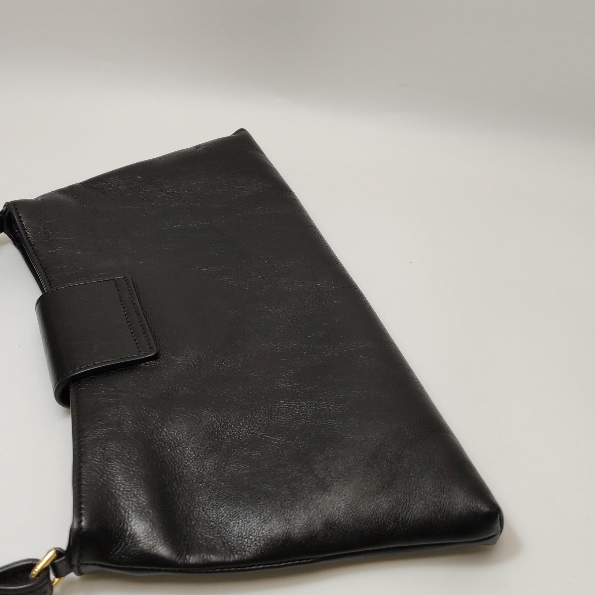 Celine Triomphe Wiltern Clutch Black Calfskin