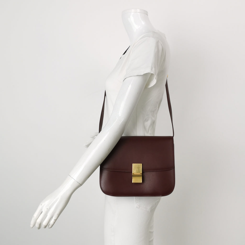 Celine Classic Box Crossbody Burgundy