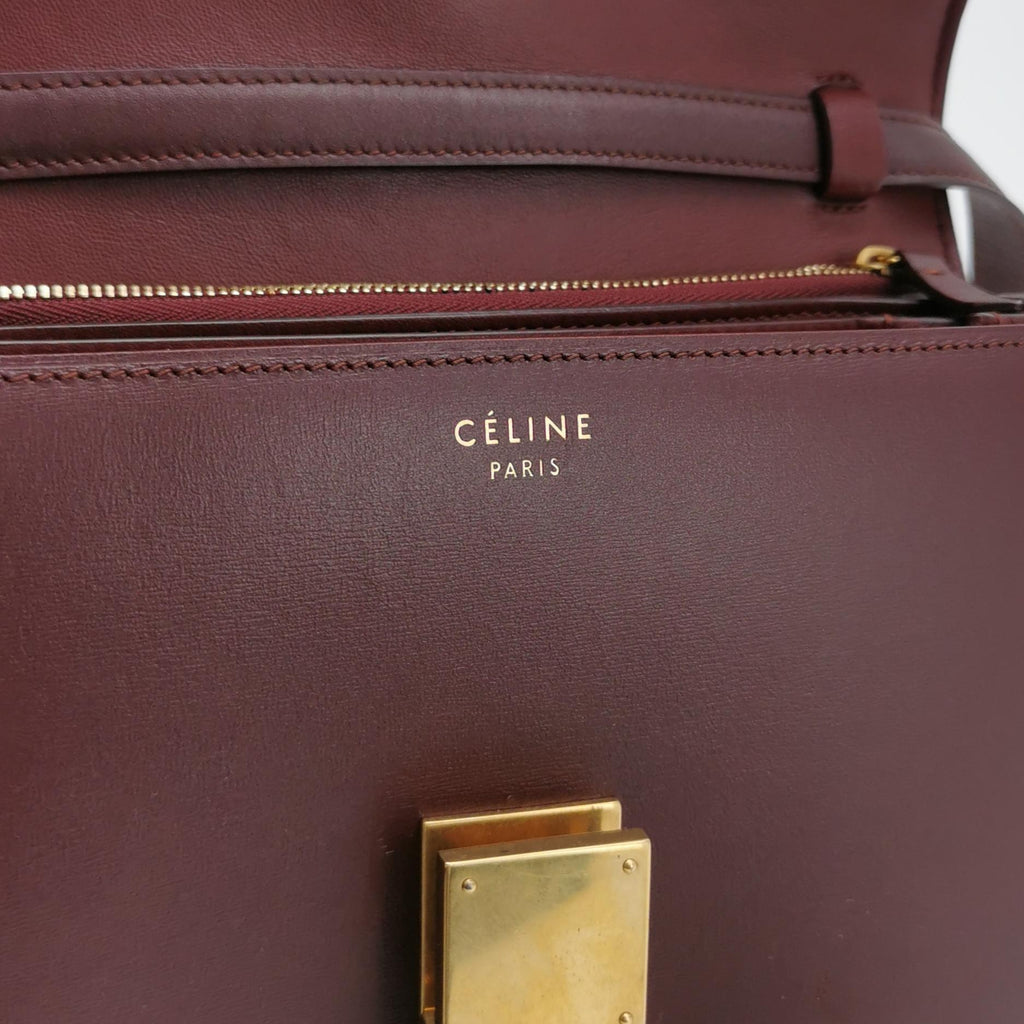 Celine Classic Box Crossbody Burgundy
