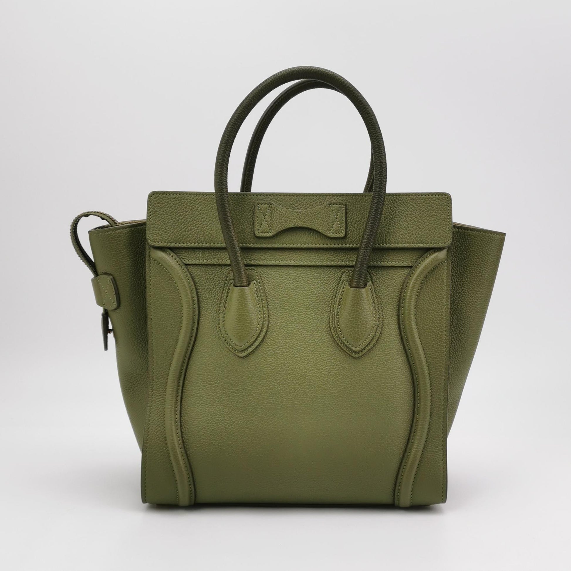 Celine Luggage Micro Green Drummed