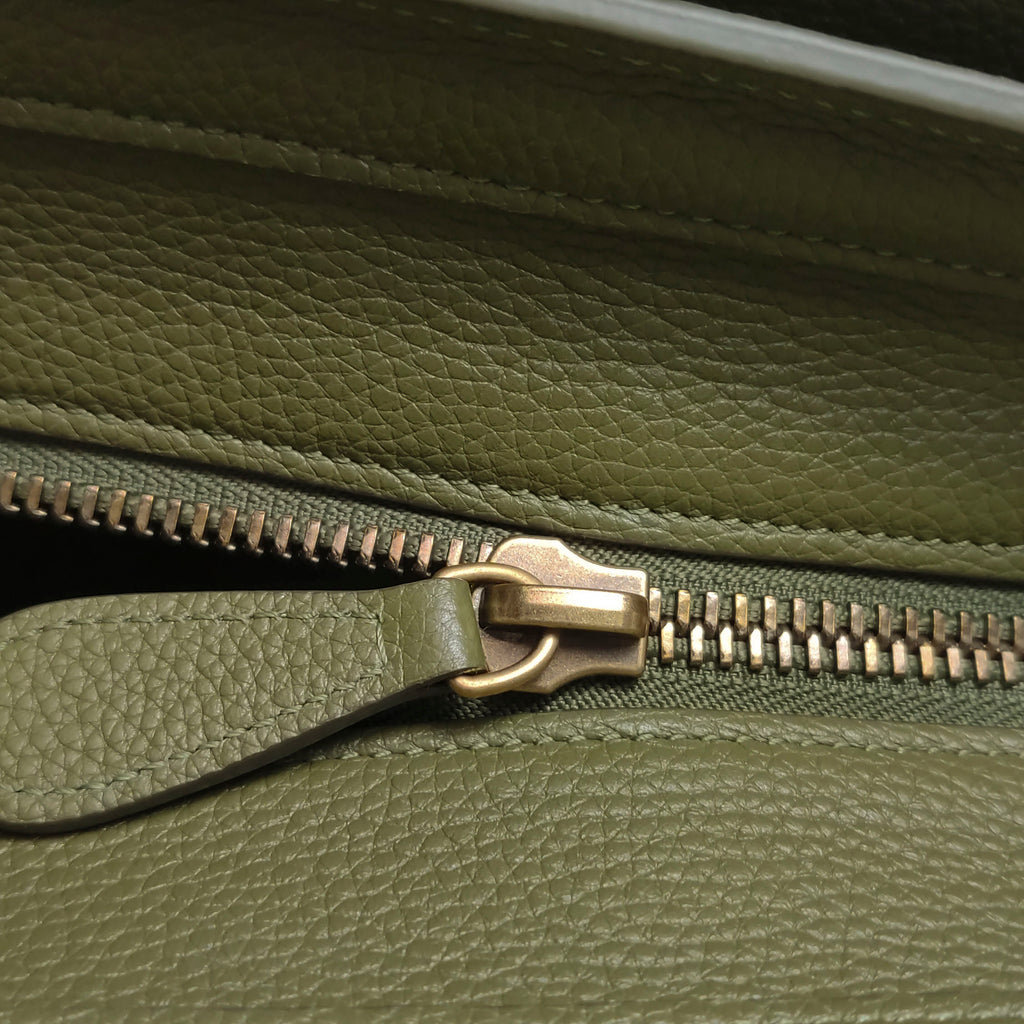 Celine Luggage Micro Green Drummed