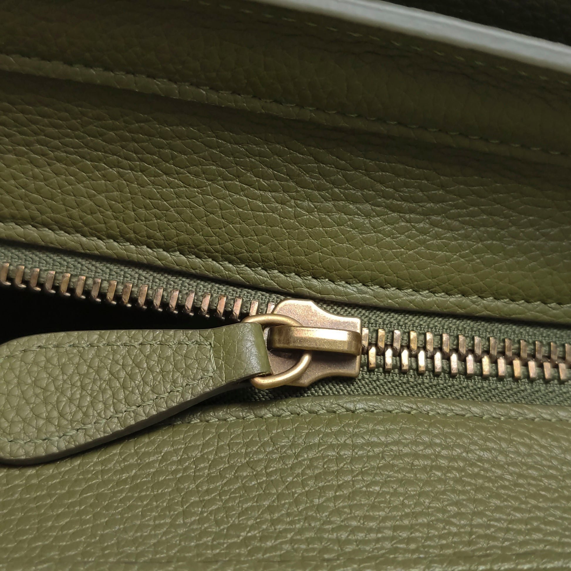 Celine Luggage Micro Green Drummed