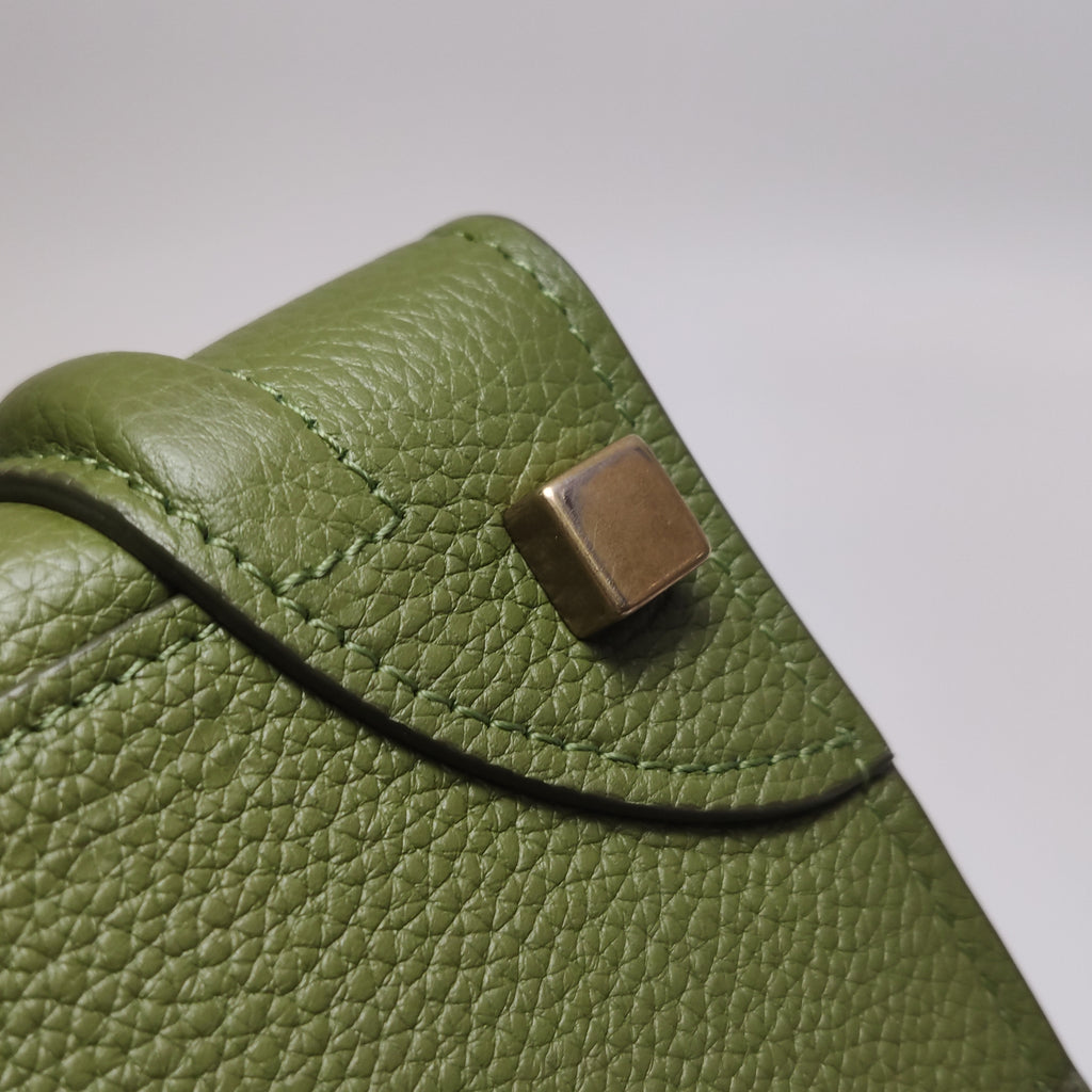 Celine Luggage Micro Green Drummed