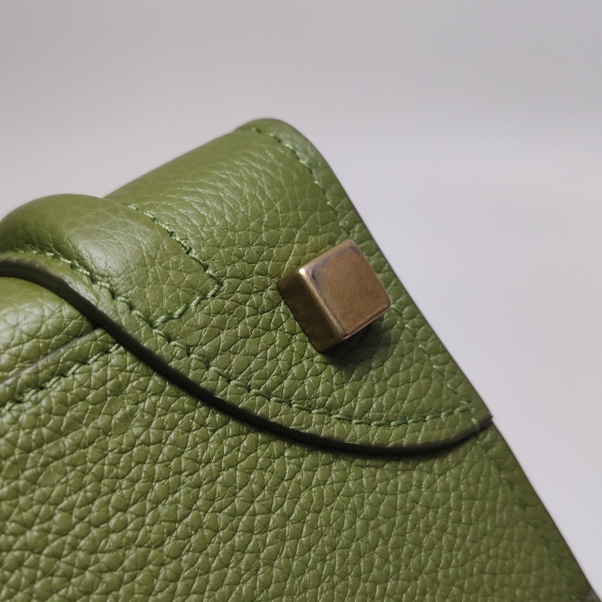 Celine Luggage Micro Green Drummed