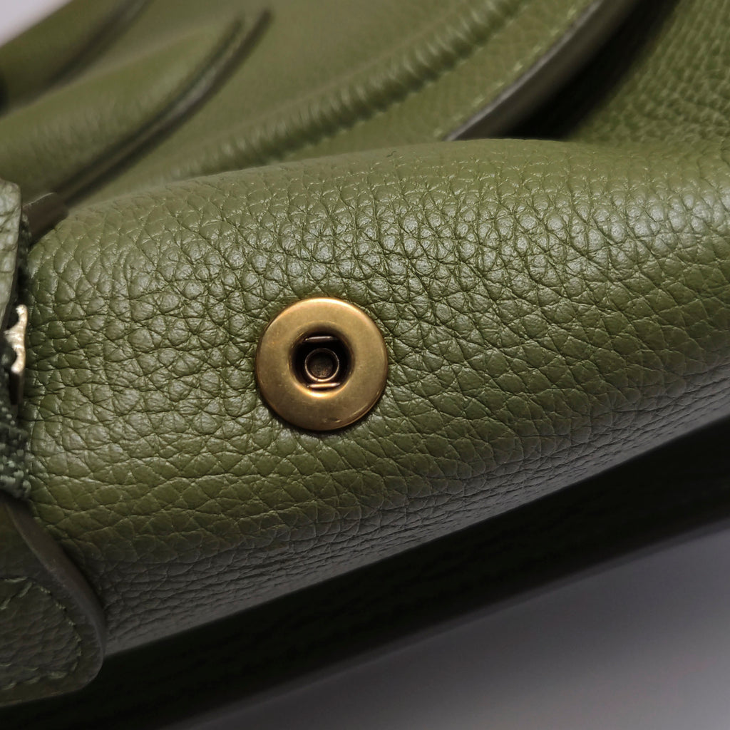 Celine Luggage Micro Green Drummed