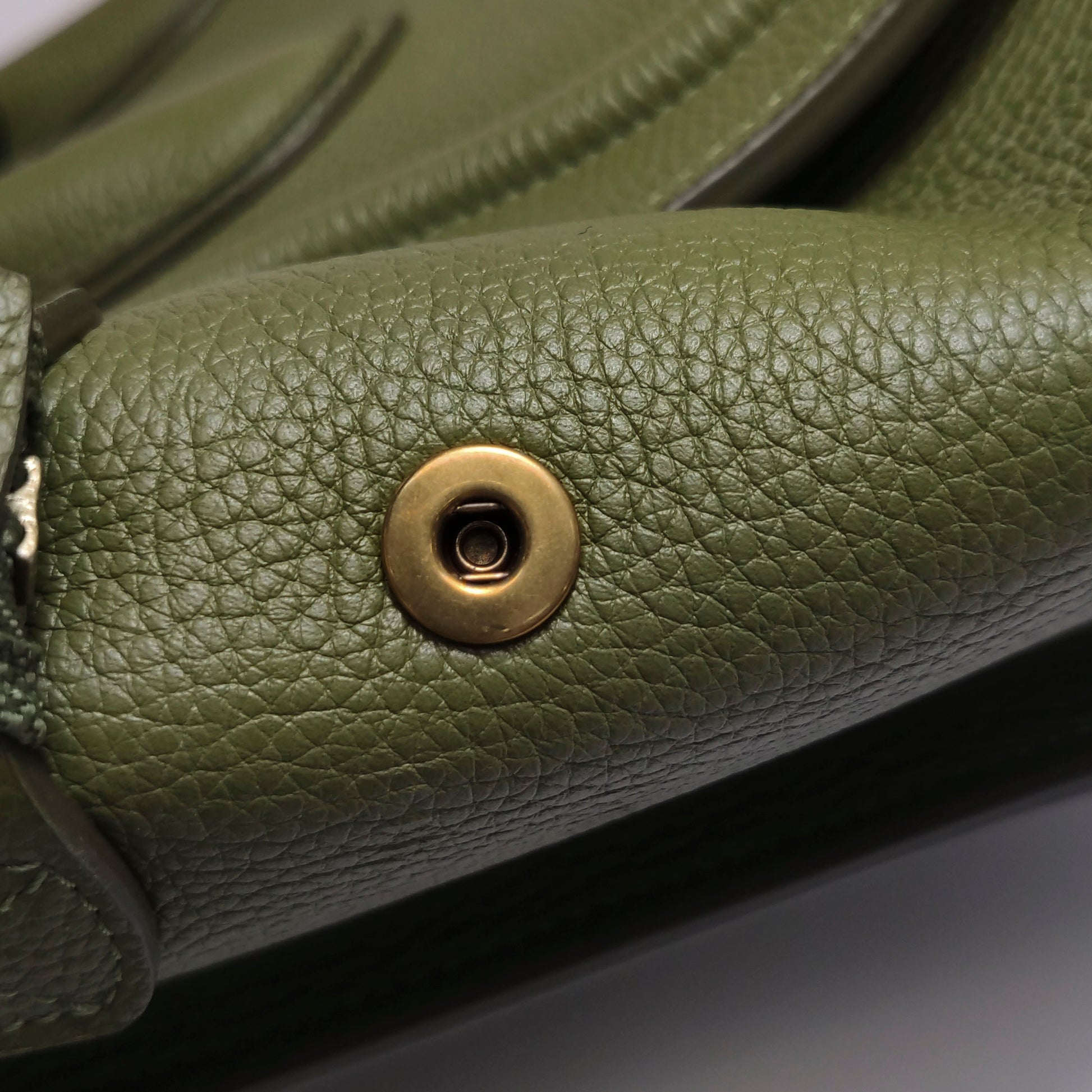 Celine Luggage Micro Green Drummed