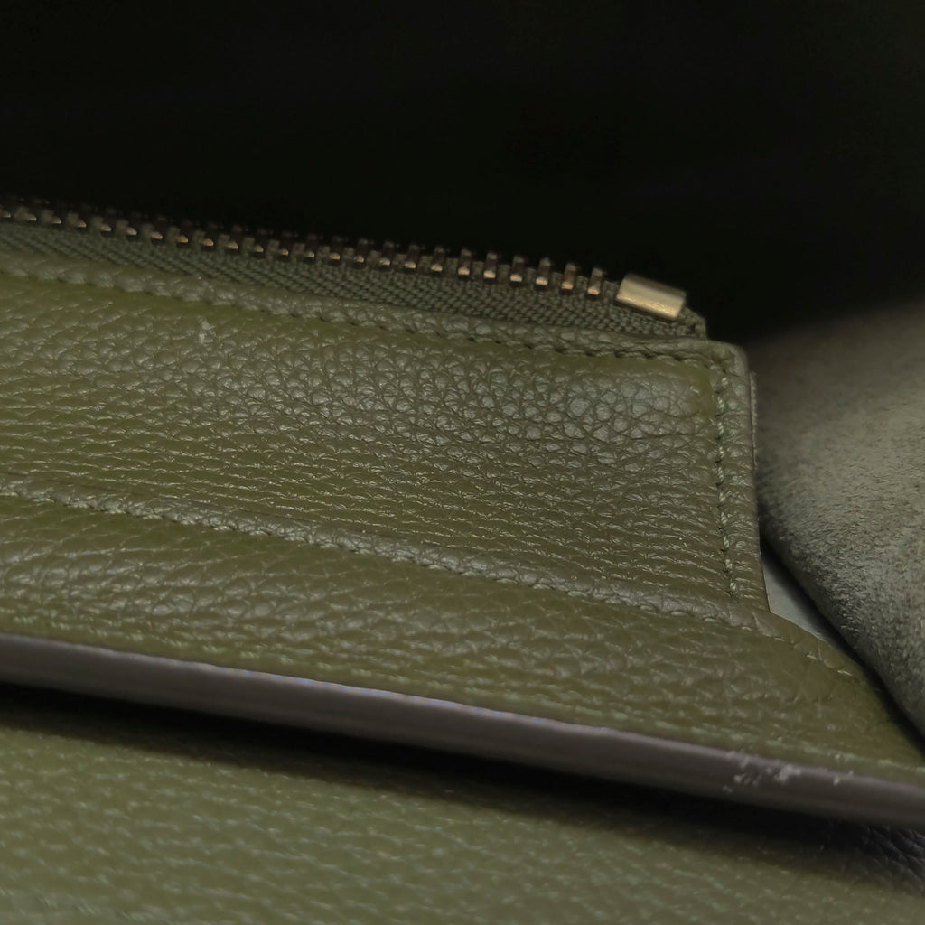 Celine Luggage Micro Green Drummed