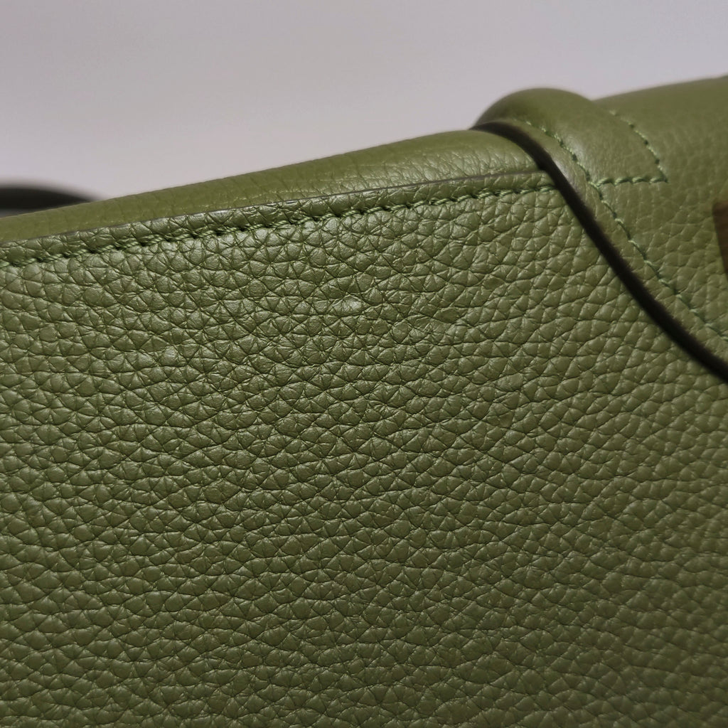 Celine Luggage Micro Green Drummed