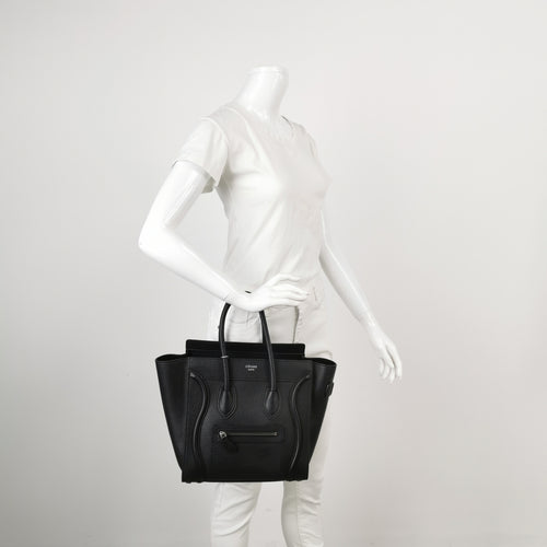 Celine Luggage Micro Grained Calfskin Black