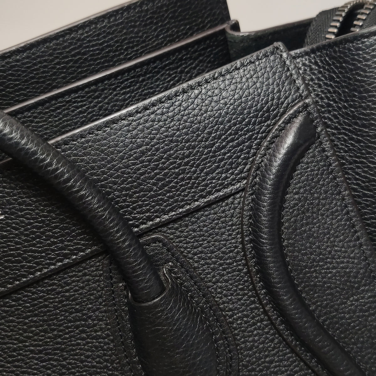 Celine Luggage Micro Grained Calfskin Black