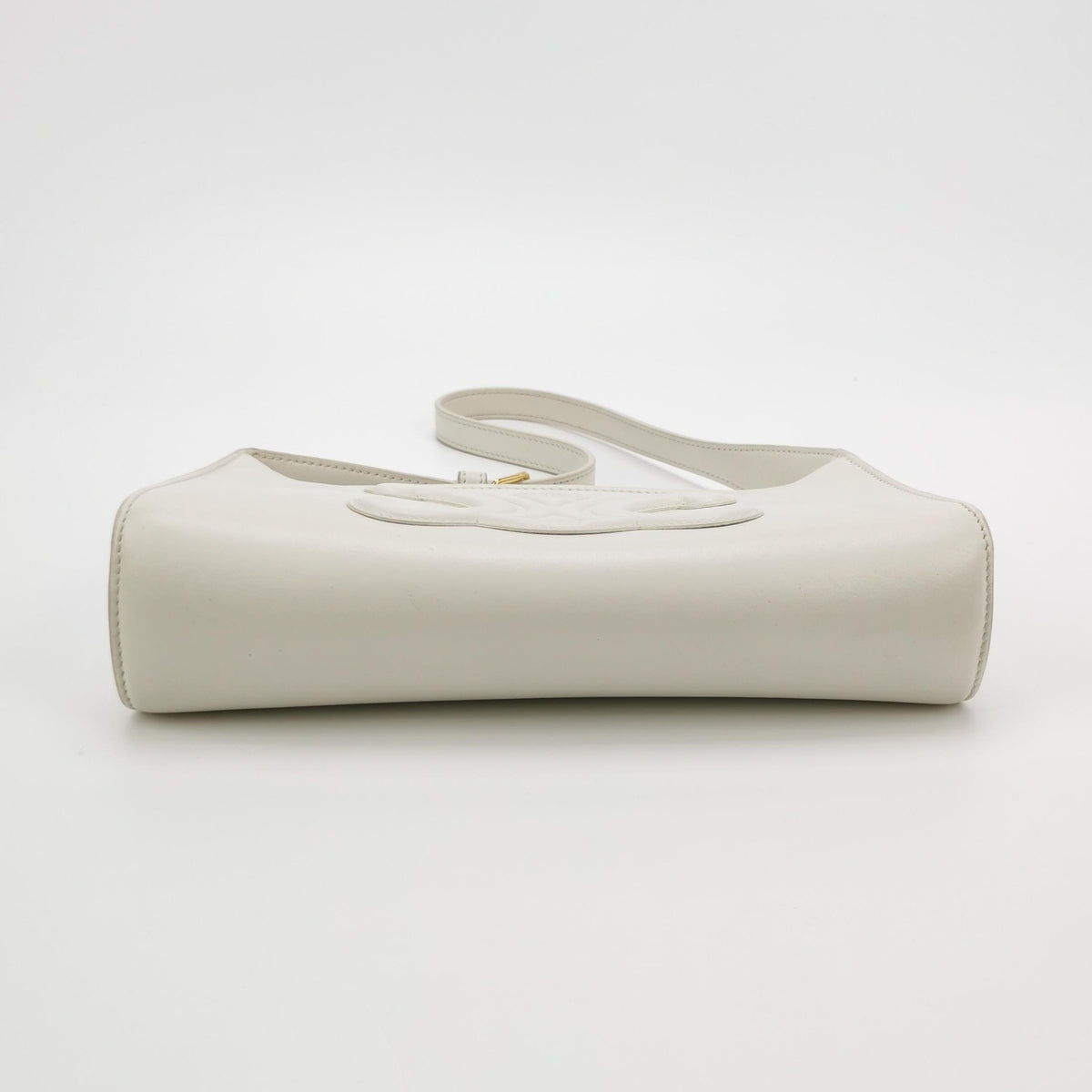 Celine Smooth Calfskin Cuir Triomphe Shoulder Bag White