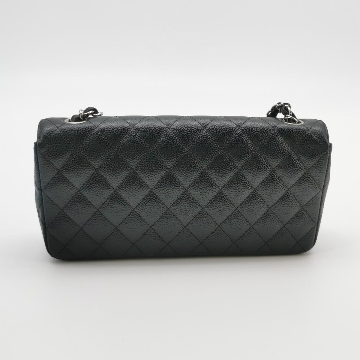 Chanel Single Flap East West Caviar Black SHW