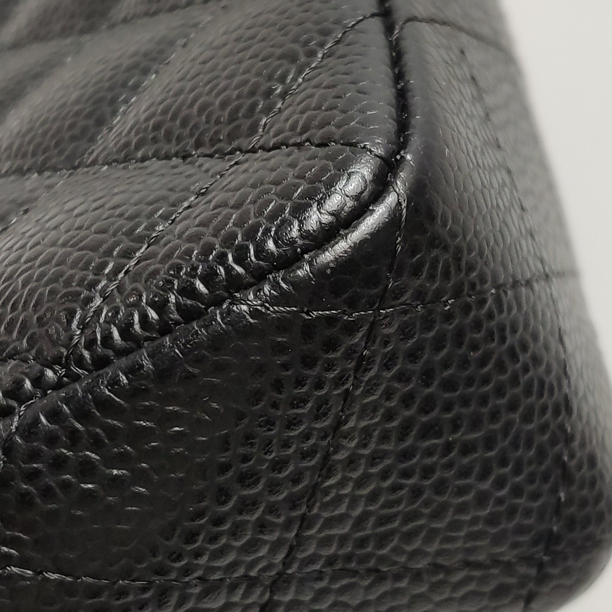 Chanel Single Flap East West Caviar Black SHW