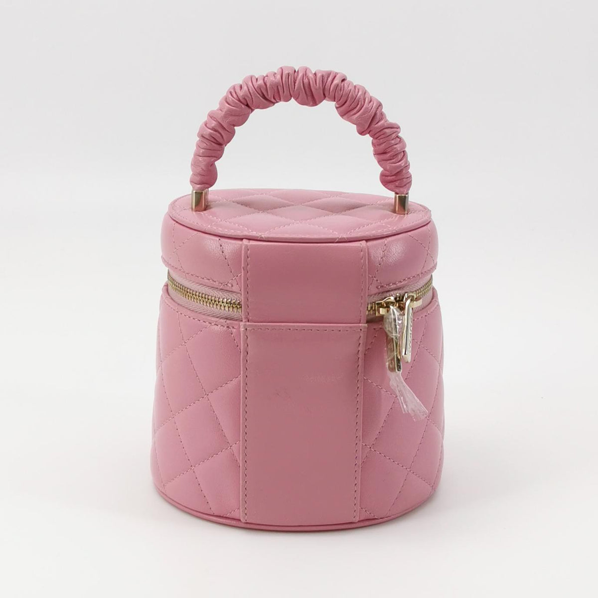 Chanel Quilted Ruched Handle Vanity Case Lambskin Pink