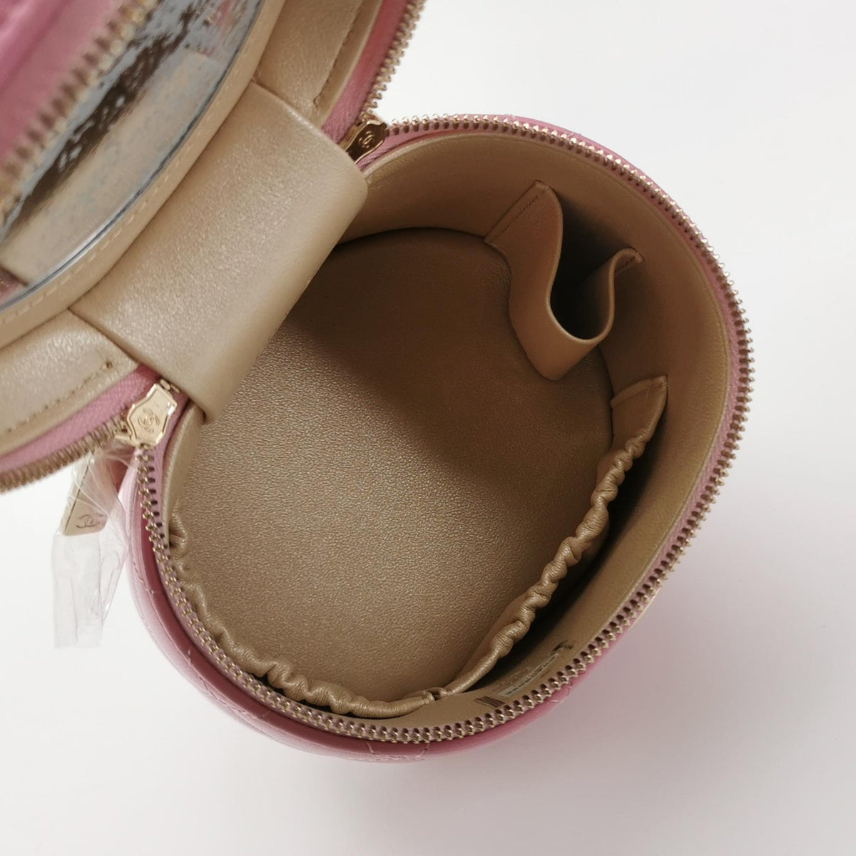 Chanel Quilted Ruched Handle Vanity Case Lambskin Pink