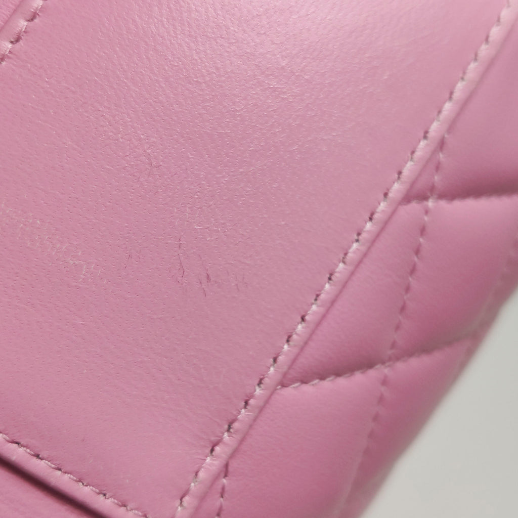 Chanel Quilted Ruched Handle Vanity Case Lambskin Pink