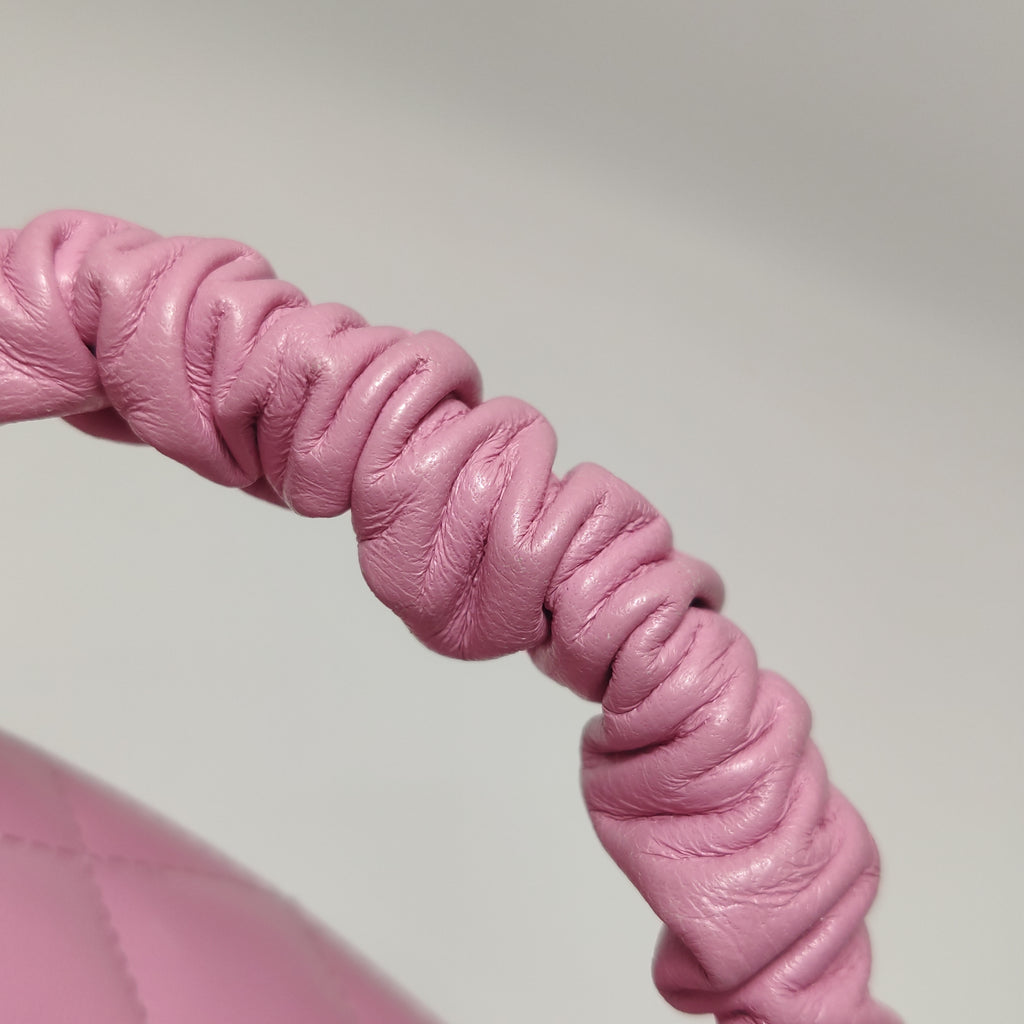 Chanel Quilted Ruched Handle Vanity Case Lambskin Pink