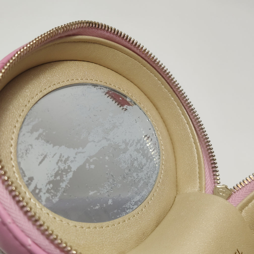 Chanel Quilted Ruched Handle Vanity Case Lambskin Pink