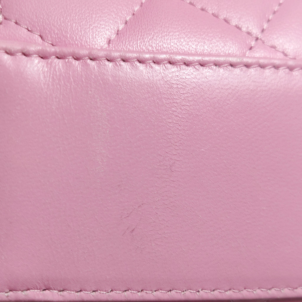 Chanel Quilted Ruched Handle Vanity Case Lambskin Pink