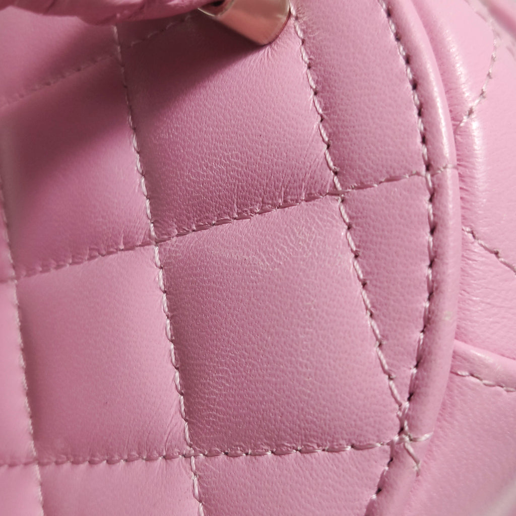 Chanel Quilted Ruched Handle Vanity Case Lambskin Pink
