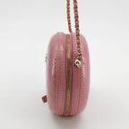 Chanel Round Lambskin Chain Crossbody Pink