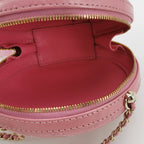 Chanel Round Lambskin Chain Crossbody Pink