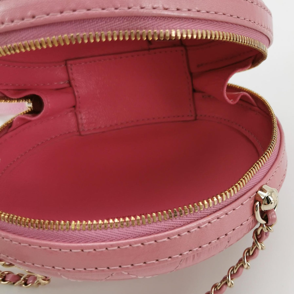 Chanel Round Lambskin Chain Crossbody Pink
