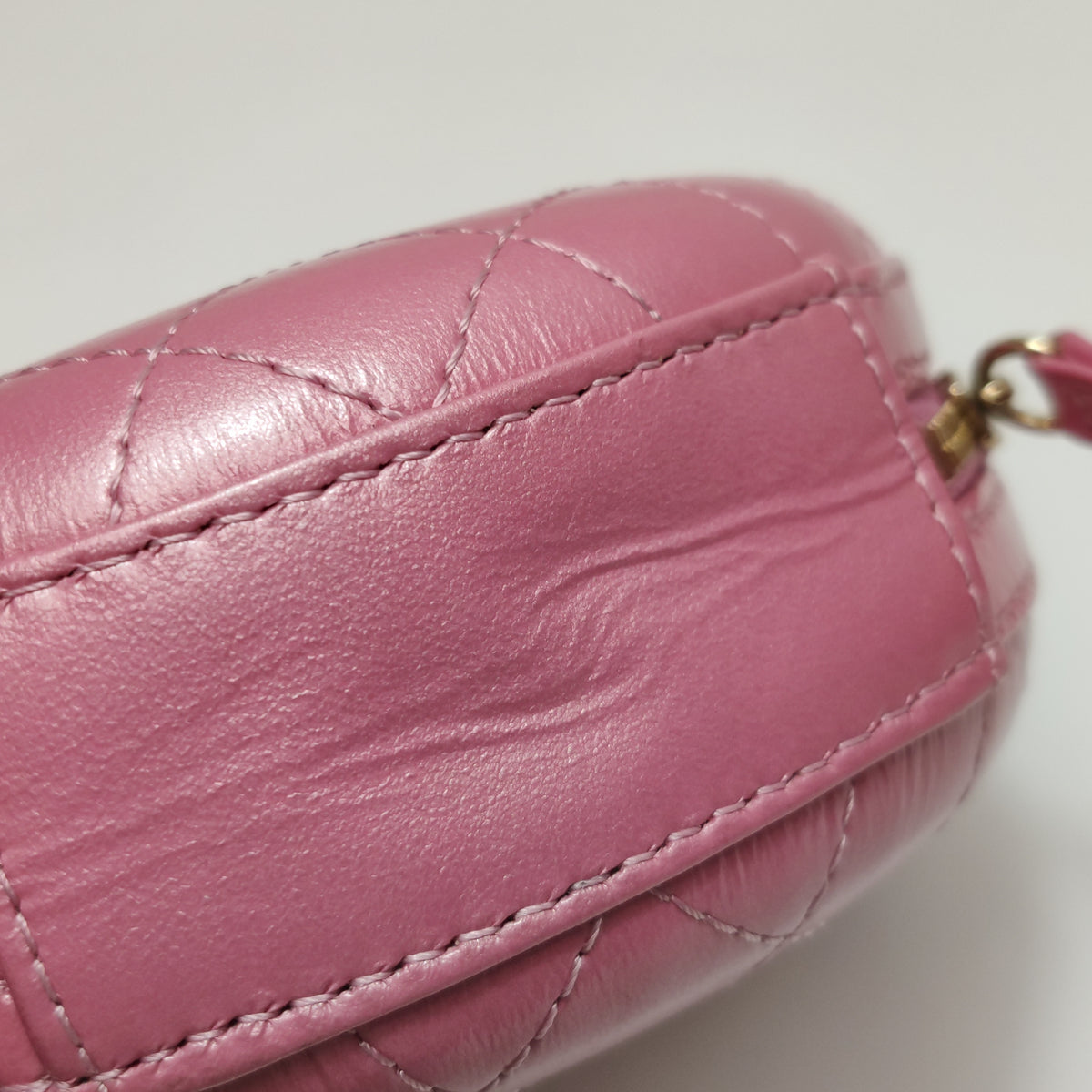 Chanel Round Lambskin Chain Crossbody Pink