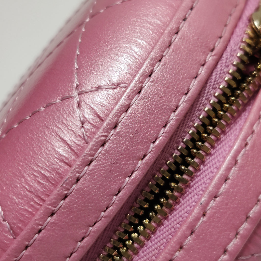 Chanel Round Lambskin Chain Crossbody Pink