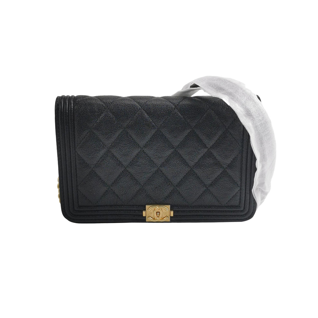 Chanel Boy Wallet On Chain Caviar
