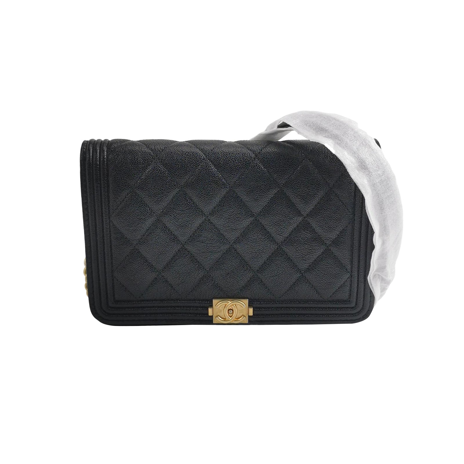 Chanel Boy Wallet On Chain Caviar
