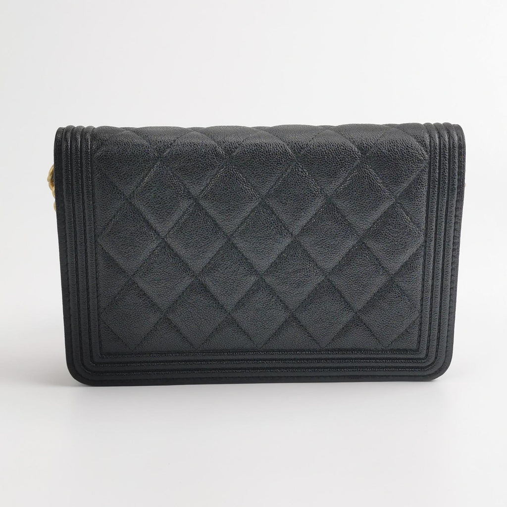 Chanel Boy Wallet On Chain Caviar