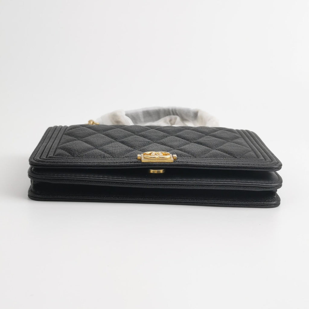 Chanel Boy Wallet On Chain Caviar