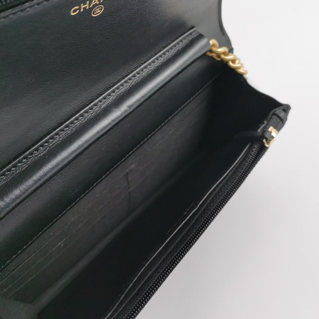Chanel Boy Wallet On Chain Caviar