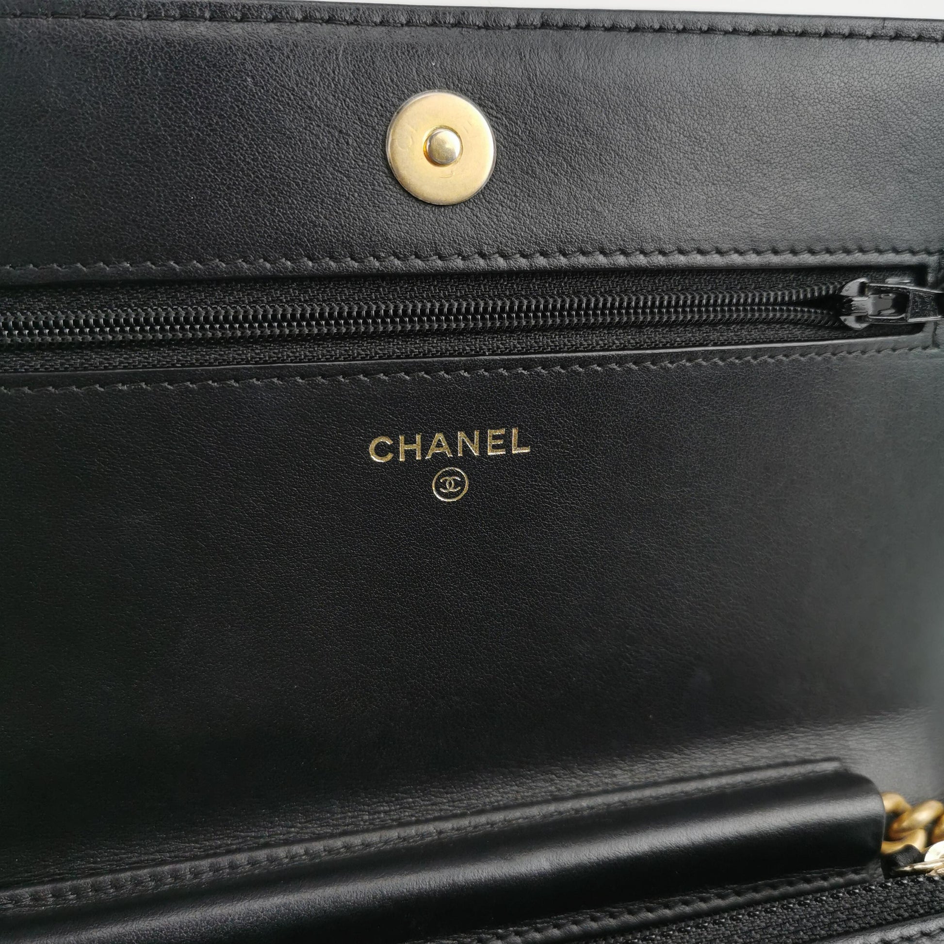 Chanel Boy Wallet On Chain Caviar
