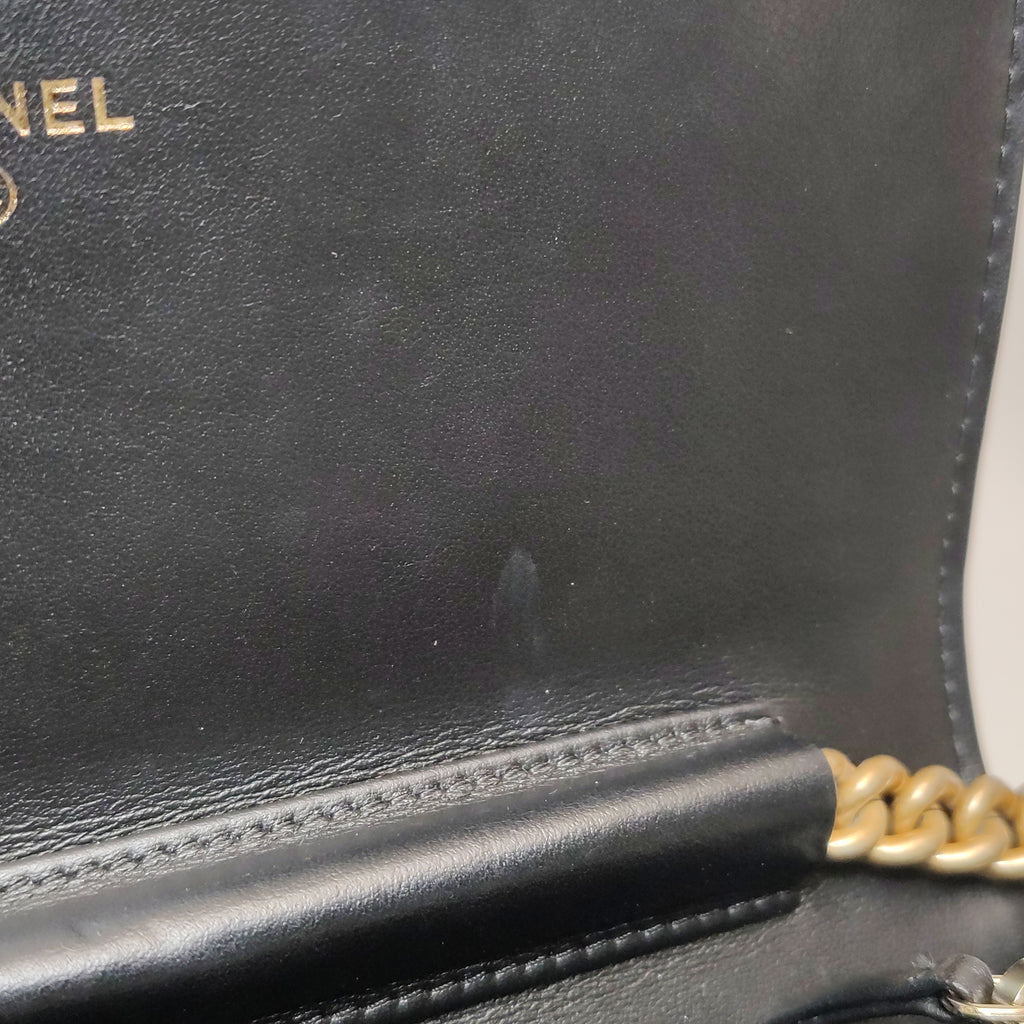 Chanel Boy Wallet On Chain Caviar