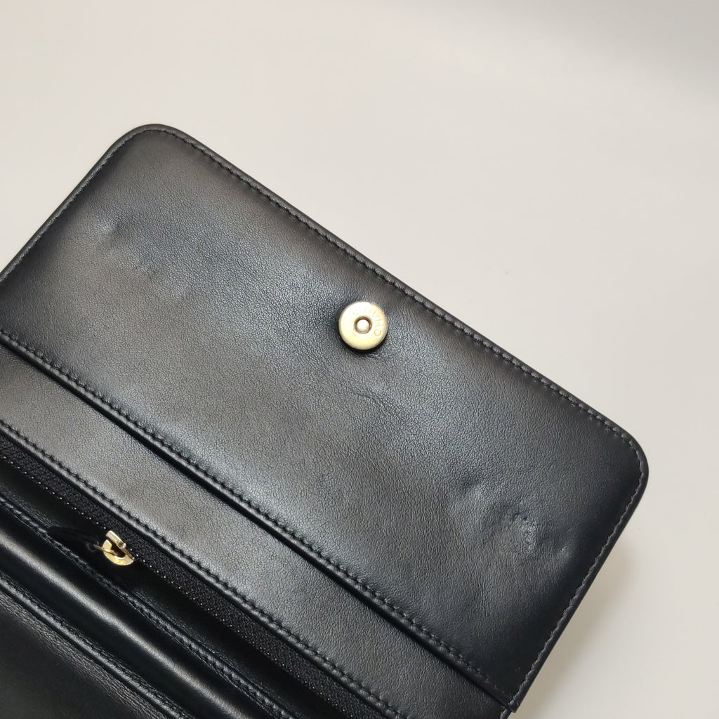 Chanel Boy Wallet On Chain Caviar