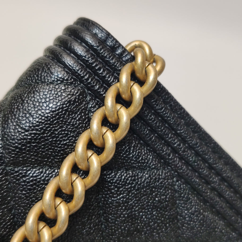 Chanel Boy Wallet On Chain Caviar