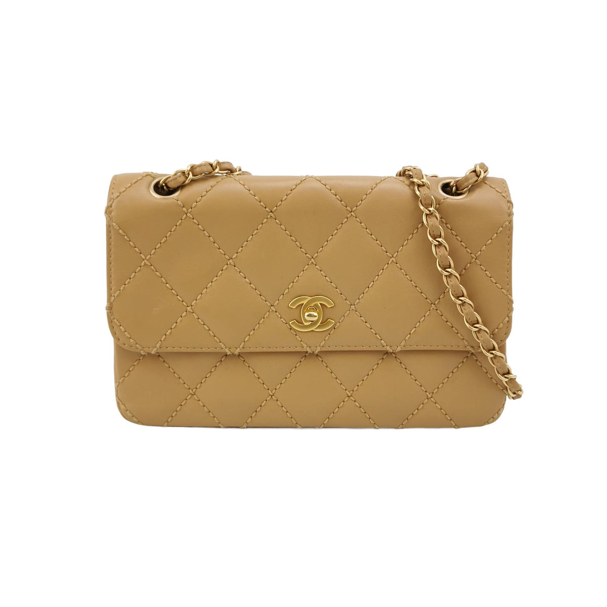 Chanel Wild Stitch Single Flap Beige