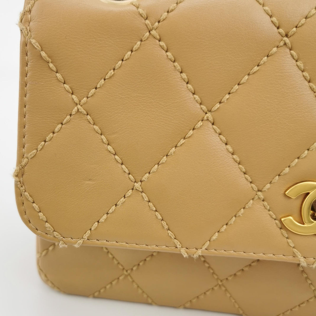 Chanel Wild Stitch Single Flap Beige