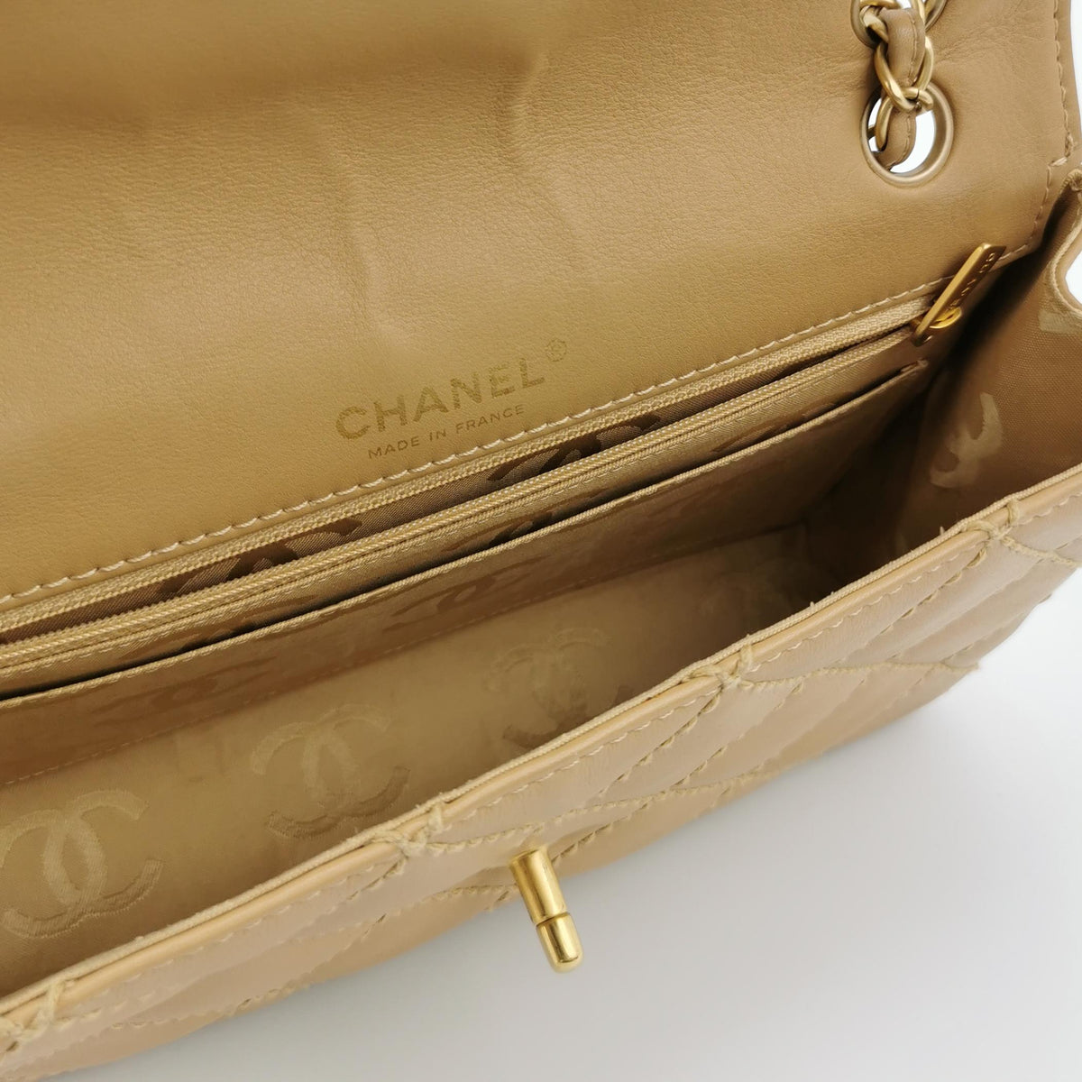 Chanel Wild Stitch Single Flap Beige